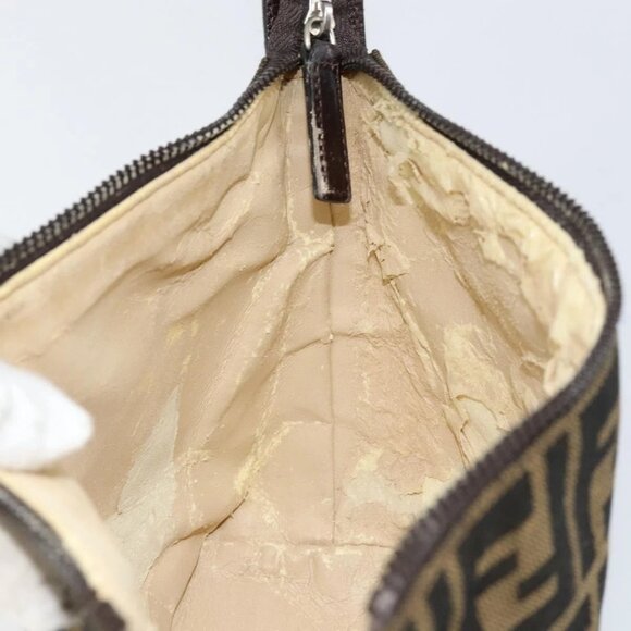 FENDI Zucca Canvas Vanity Hand Bag Black Brown Auth ar13759 - Picture 13 of 16